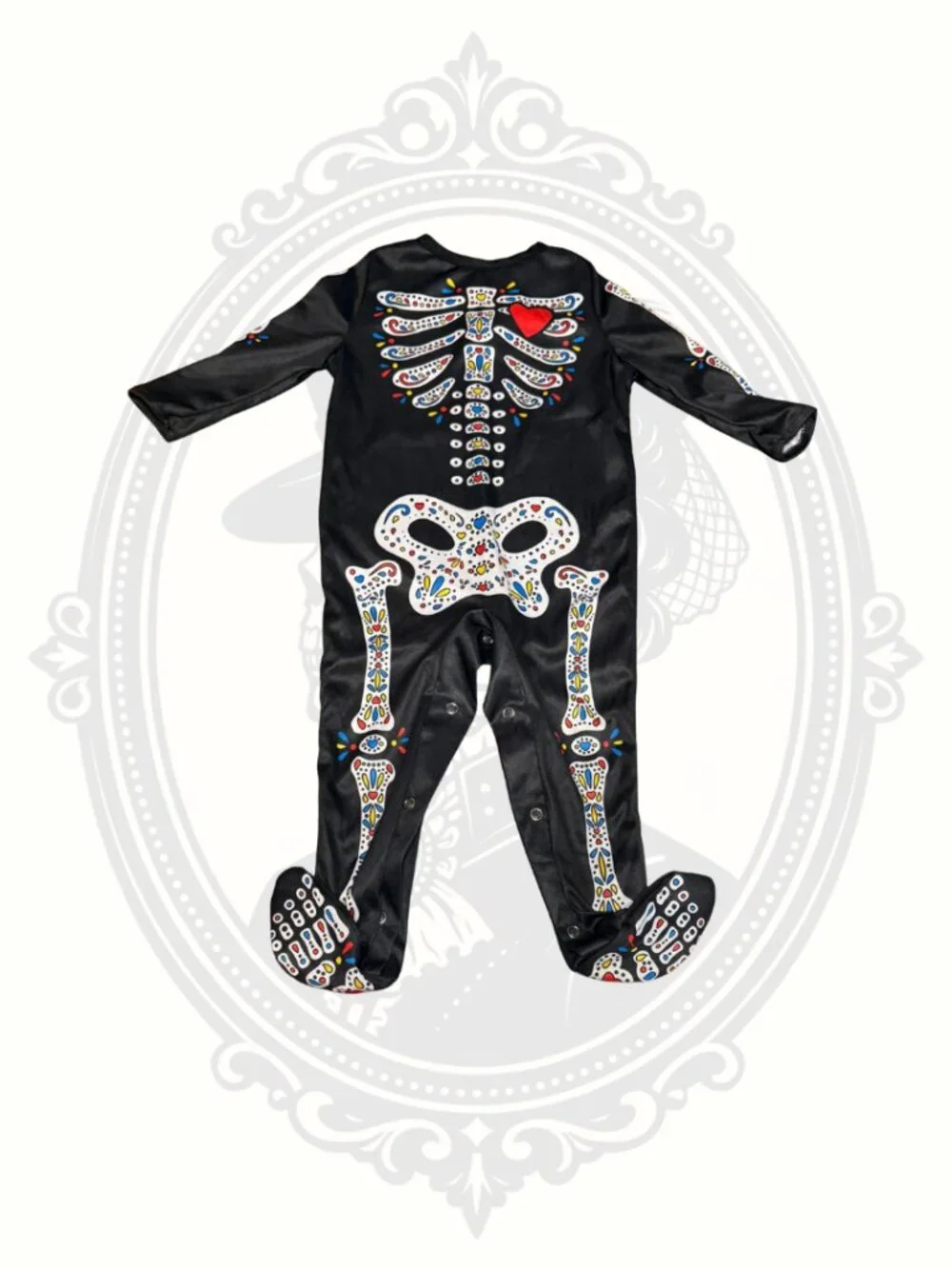 Baby Sugar Skull Skeleton Costume Sleeper 6-12M